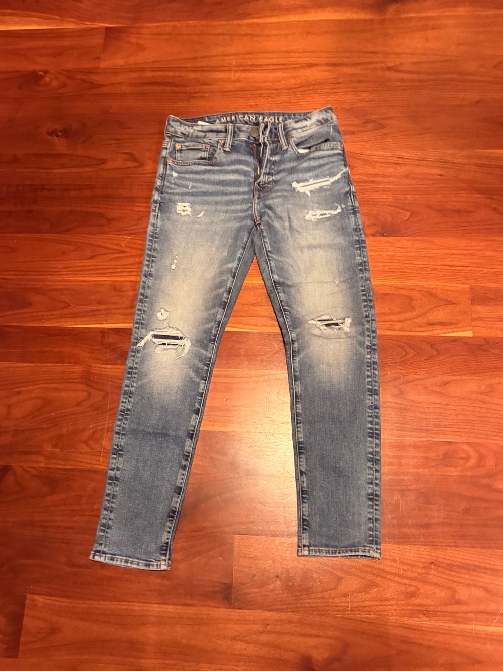 American Eagle AirFlex+ Distressed Slim Jeans 29x30 Light Wash